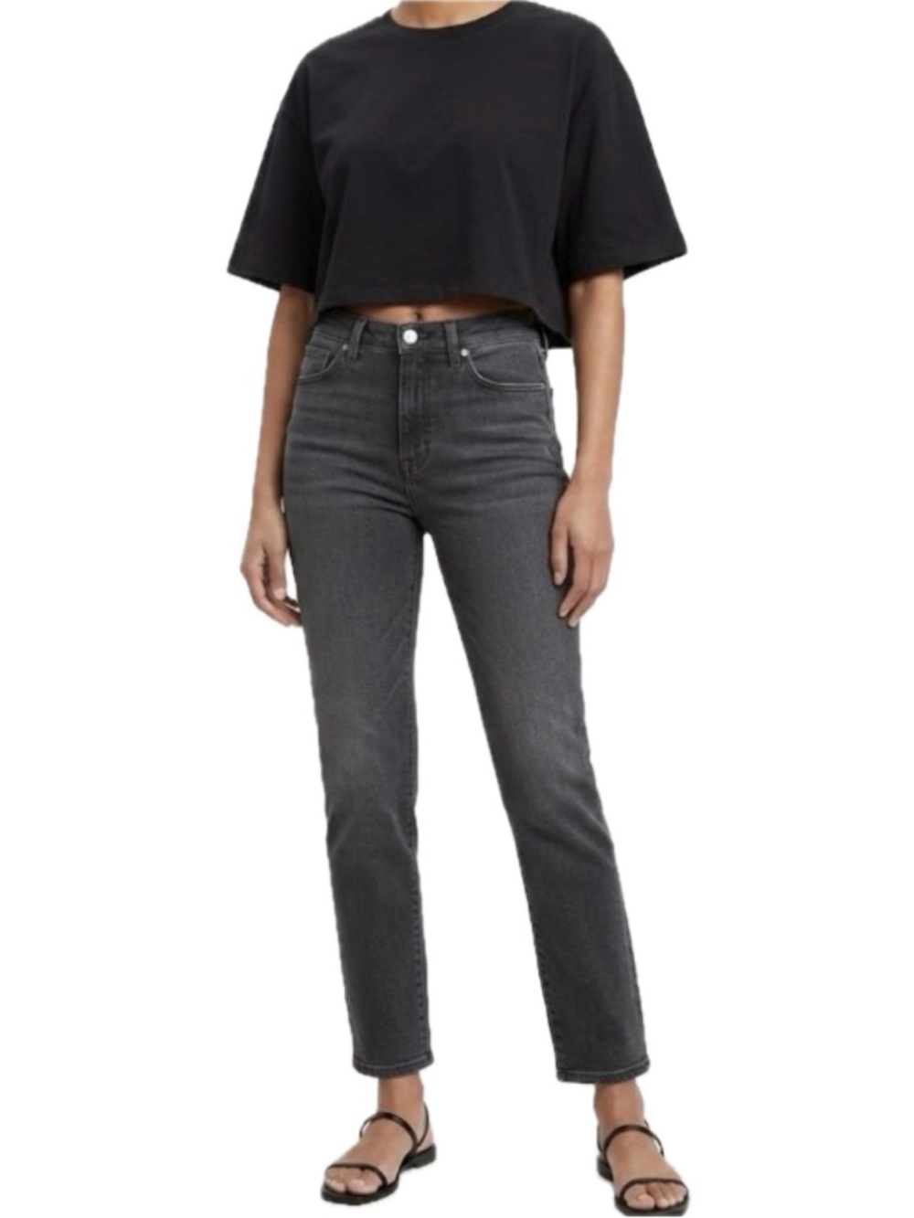 JOE’s JEANS High-waisted Straight Leg Jeans Size 27 Faded Black Wash Classic EUC